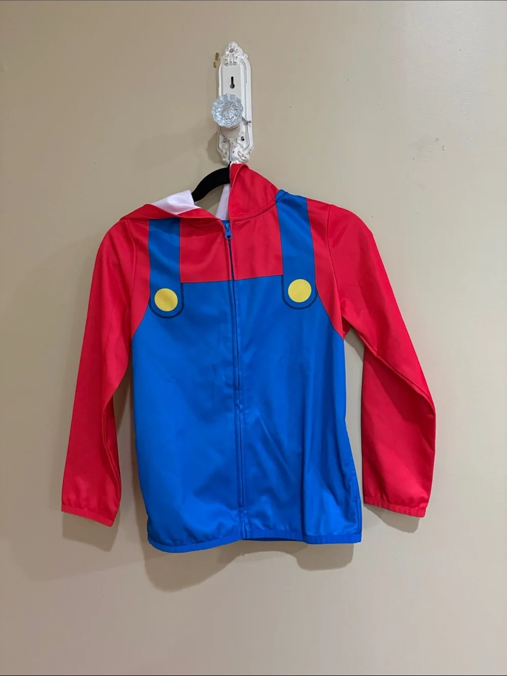 Super Mario Red and Blue Superhero Hoodie by Jumping Beans size 10